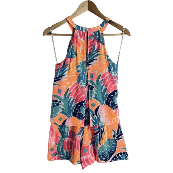 Lilly Pulitzer Edona Romper Goombay Smash Womens Size 0 Pineapple Print $178 - Picture 6 of 10